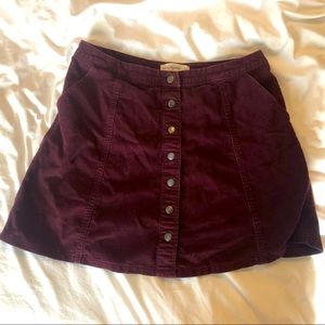 Abercrombie & Fitch Corduroy Button Up Skirt